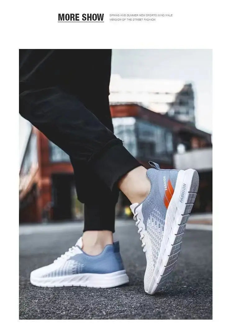 Mens Running Shoes Breathable Knit Sport Sneakers Cushion Lightweight Casual Gym Athletic Trainers Jogging Tennis Shoes.