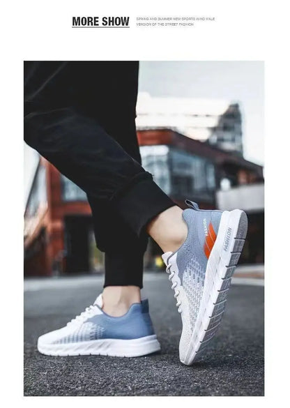 Mens Running Shoes Breathable Knit Sport Sneakers Cushion Lightweight Casual Gym Athletic Trainers Jogging Tennis Shoes.