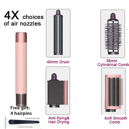 Professional 6IN1 1300W Multi-Functional Hair Styler - Dry, Straighten, Curl with Brush, Ideal for Salon & Home Use