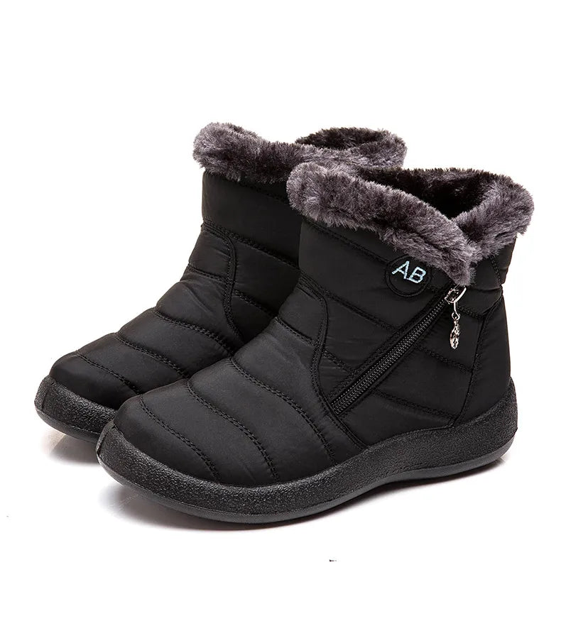 Women's Boots Women's Ankle Boots With Fur Winter Shoes Women Low Heels Winter Boots Snow Waterproof Botas Mujer Winter Footwear.