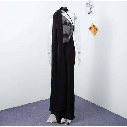 Elegante Feste Band Frauen Halfter Kleid Off Schulter Ärmellose Backless Dünne Weibliche Maxi Kleider 2025, Sommer Neue Chic Dame Robe