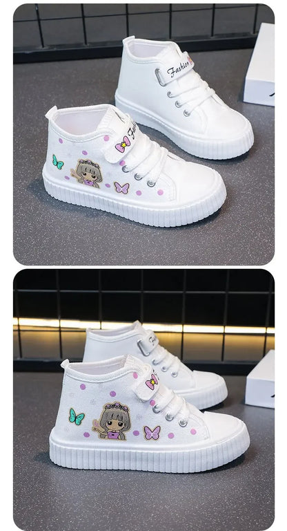 Multi Colored Kids Casual Shoes Cartoon Mid Top Anti Slip Spring Autumn Outdoor Kids Canvas Shoe Sizes 26-37 Sandalias De Mujer.