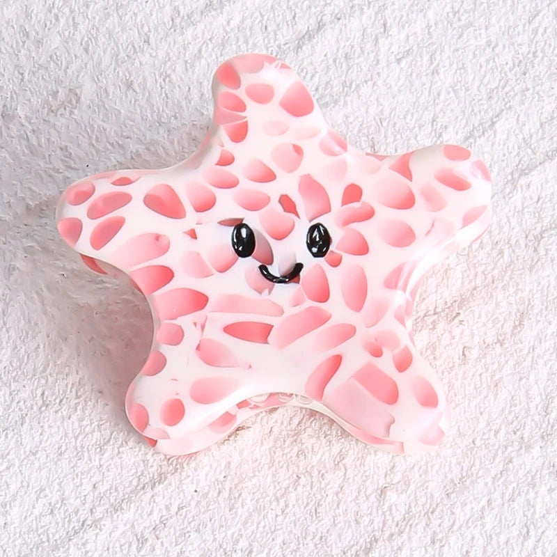 Acetate Ocean Animal Hair Clips for Women Non-Slip Summer Beach Accessories Crab Starfish Whale Multi-Pack Gifts.