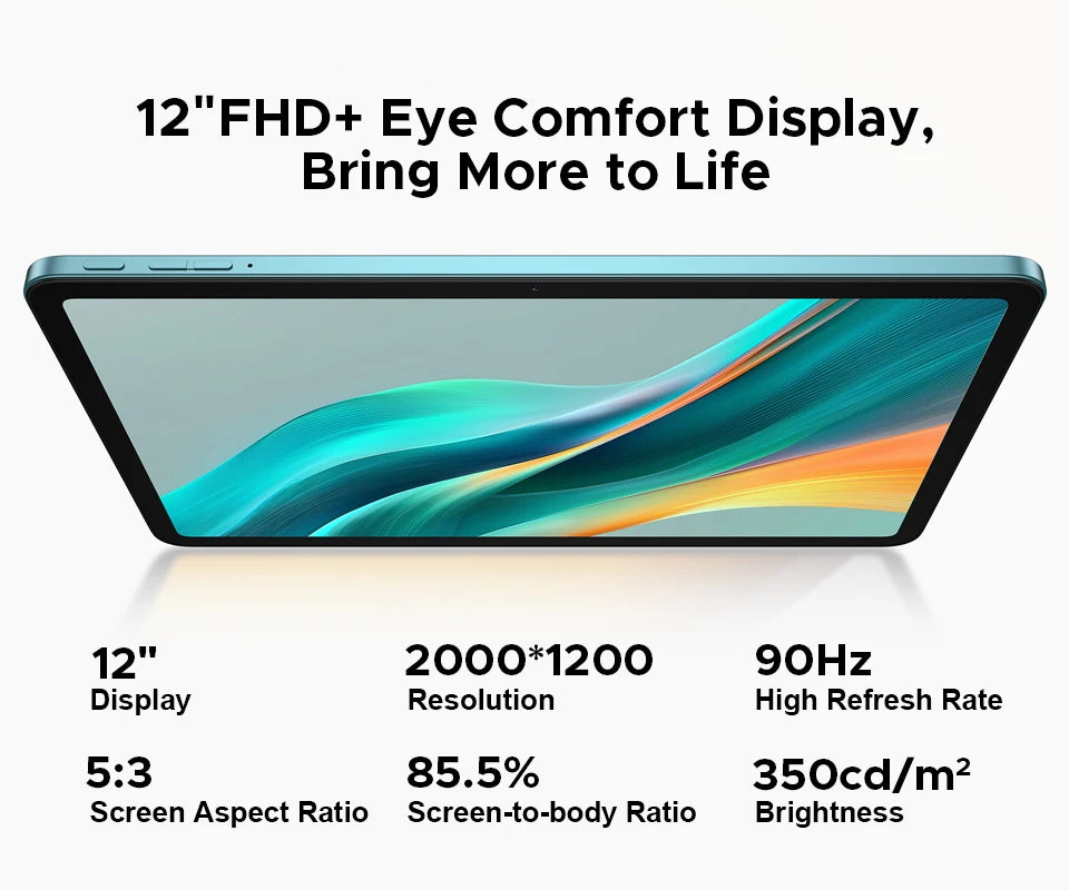 Global Version DOOGEE T36 Android Tablet 15 8 + 256GB 12 ''FHD + 90Hz IPS Display Unisoc T620 Octa Core 8800mAh Battery Widevine L1.