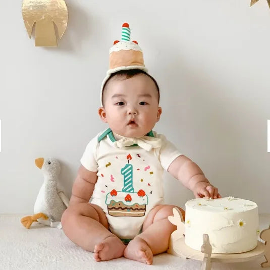 Lustige Sommer Baby Kleidung Koreanische Baby Jungen Mädchen Ein Stück Strampler 1. Geburtstag Party Schöne Body Infant Baumwolle Overall.