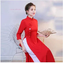 2025 woman aodai vietnam traditional chiffon ao dai dress vietnam robe and pants vietnam traditional clothing improved cheongsam.