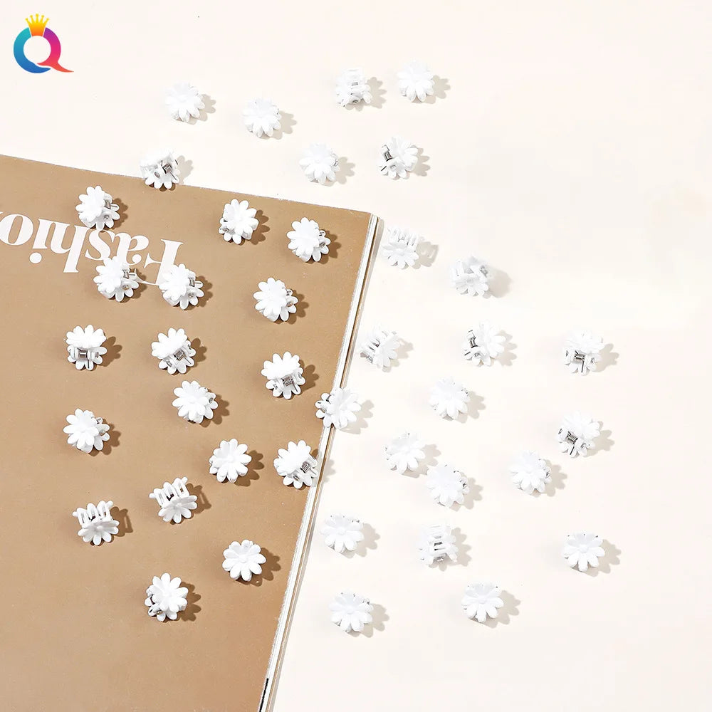 50Pcs Flower Hair Clips Multi color Mini Cute Hair Styling Accessories for Girls and Women Birthday Gifts,10 Colors at Least