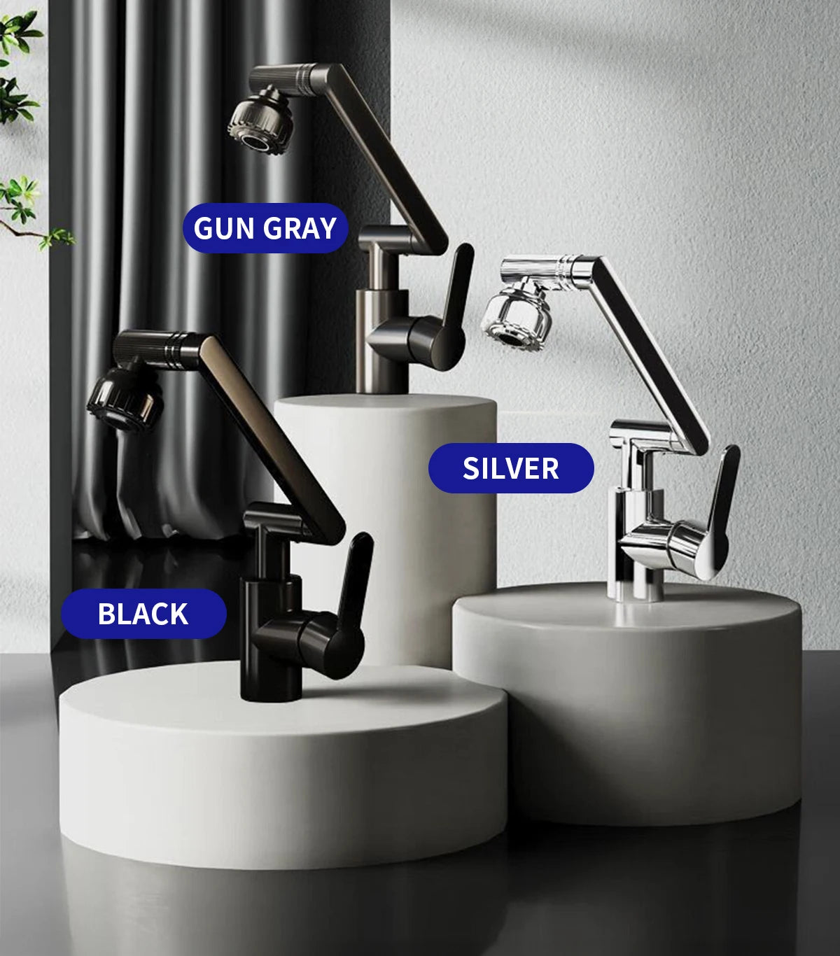 ABS Modern 360 Degree Swivel Kitchen Robotic Arm Faucet Soft Bubble/shower Dual Mode Flexible Adjustment