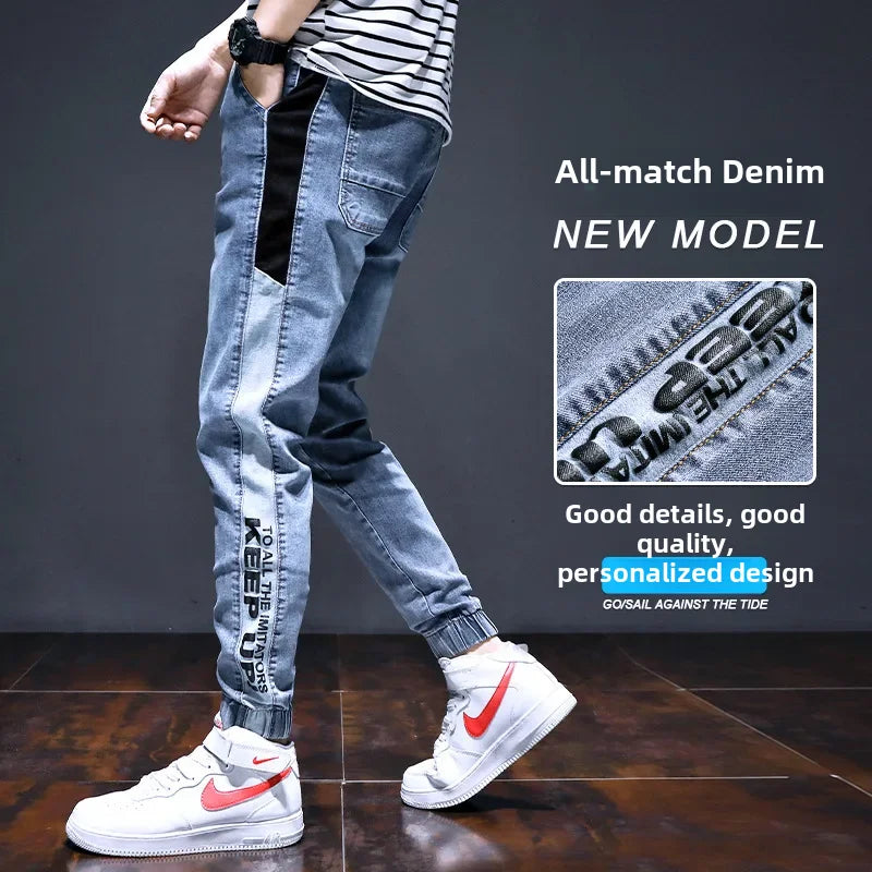 Trendy Marke Frühling Herbst 2023 Neue männer Jeans Lose Fit Vielseitig Arbeitskleidung Stil Koreanische Beiläufige Lange Hosen.