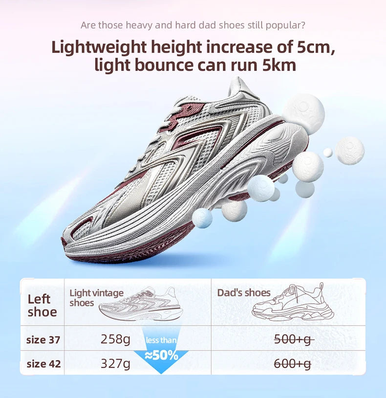 ONEMIX Stylish Retro Jogging Shoes for Couples Unisex Dad Shoes for Spring/summer Casual Racing Running Shoes Light Sneakers.
