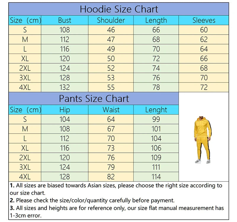 Autumn Winter Popular Mens Tracksuit Hooded Sweatshirts+Jogging Pants Set Daily Gym Outfits Casual Sports High Street Clothing.