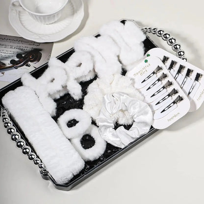 58-Piece Hair Accessories Set Butterfly End Hair Ties Shark Clip Flower Hair Grips Hair Bands Hair Accessories for Women Girls