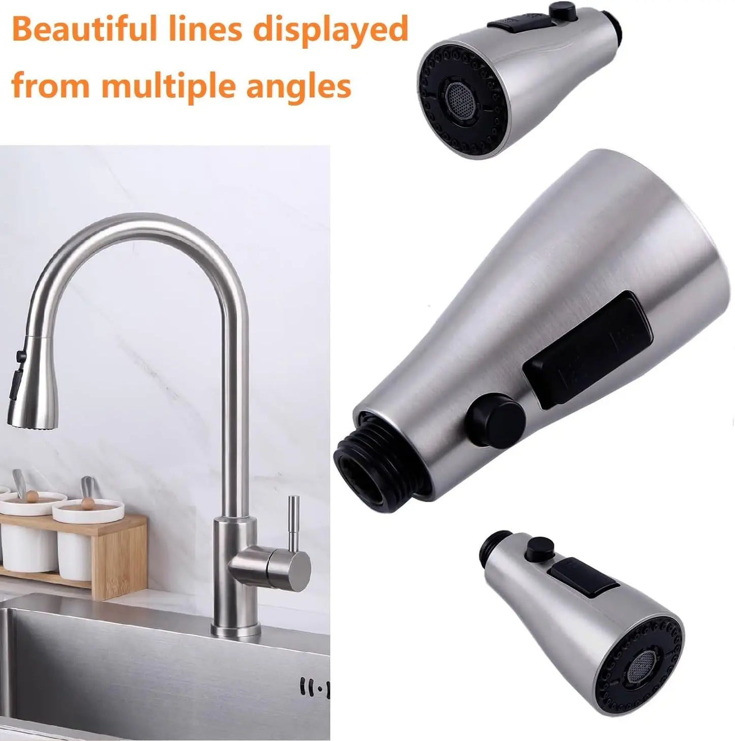 Universal Kitchen Pull Out Faucet Sprayer Nozzle 3 In 1 Durable Water Saving Shower Spray Head Kitchen Sink Shower Spray Head