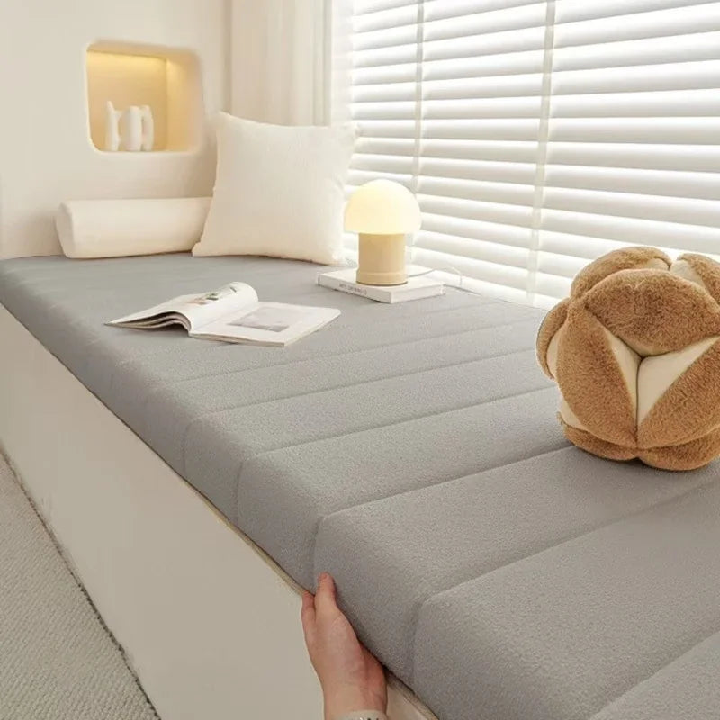 Benutzerdefinierte Teddy Samt Erkerfenster Sitz lange Bank Kissen Sitzpolster lange Matratze Polsterung Stuhl Sitzpolster dekorative Pads Schaukeln