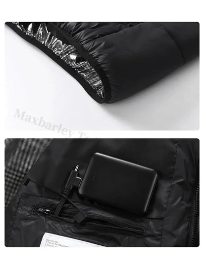 21 Areas Heating Jacket Men Winter USB Electric Heated Coat Functional Self Heating Clothes Outdoor Snow Ski Thick Padded Jacket