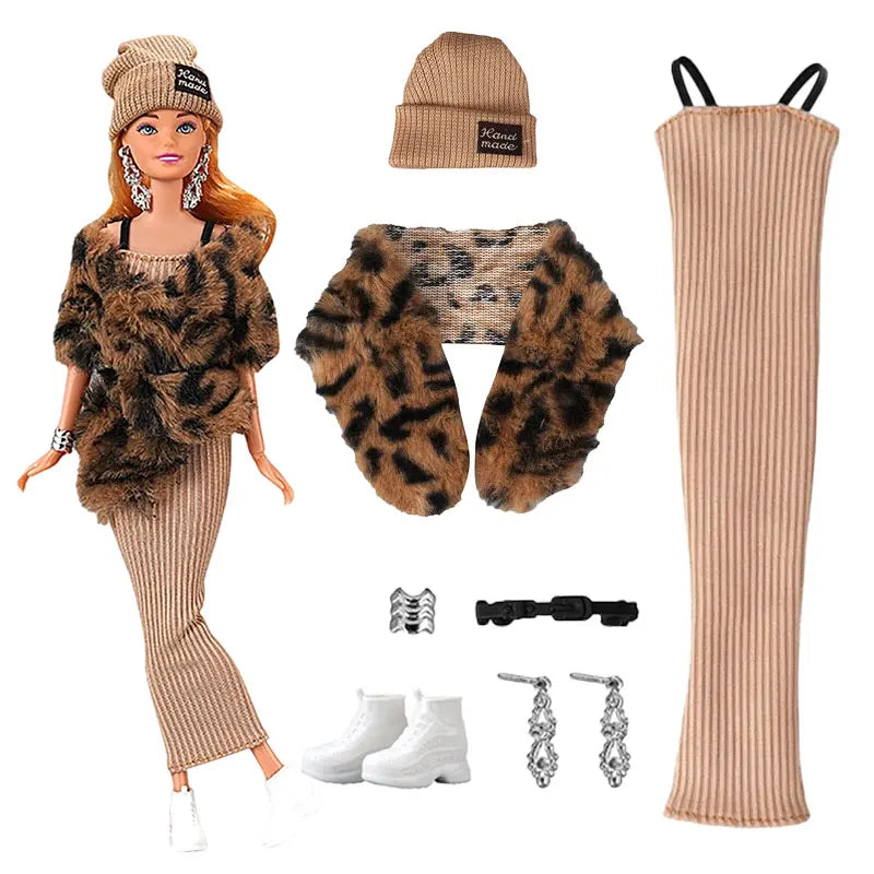1 Set Fashion Clothes For Doll Clothes Coat Jacket Pants Dress Shirt Sweater Skirt Daily Wear Mini Doll Accessories Girl`s Toy.