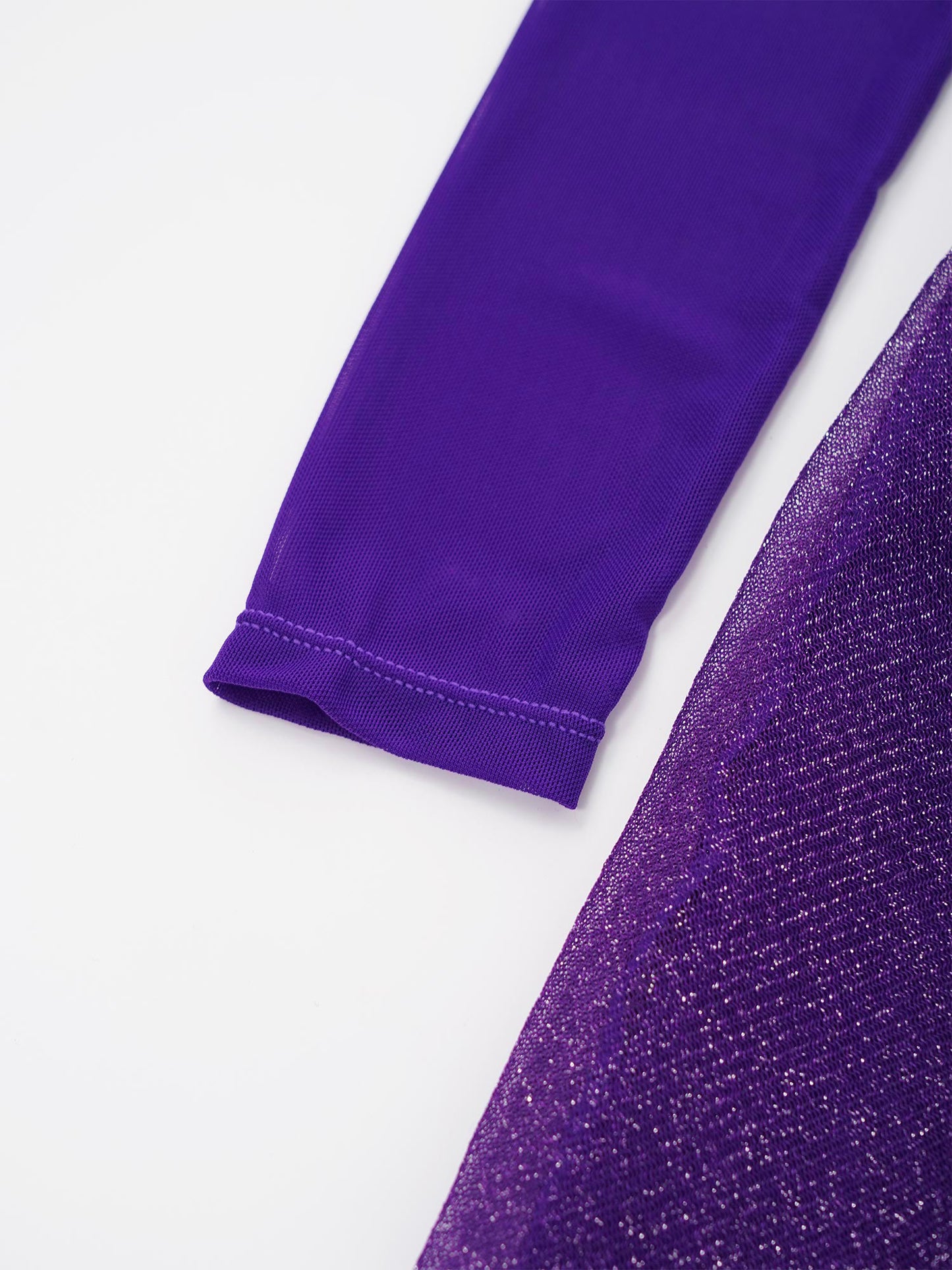 Kinder Mädchen Eiskunstlauf Kostüm Ballett lyrische Tanz gymnastik Trikot Kleid Langarm glänzend Mesh Performance Dance wear