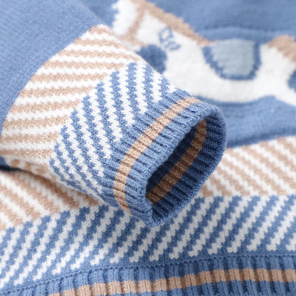 Baby Strampler Blau Langarm Stricken Neugeborenen Jungen Overalls Playsuits Herbst Winter Infant Unisex Outfits Ein Stück Kinder Kostüme.