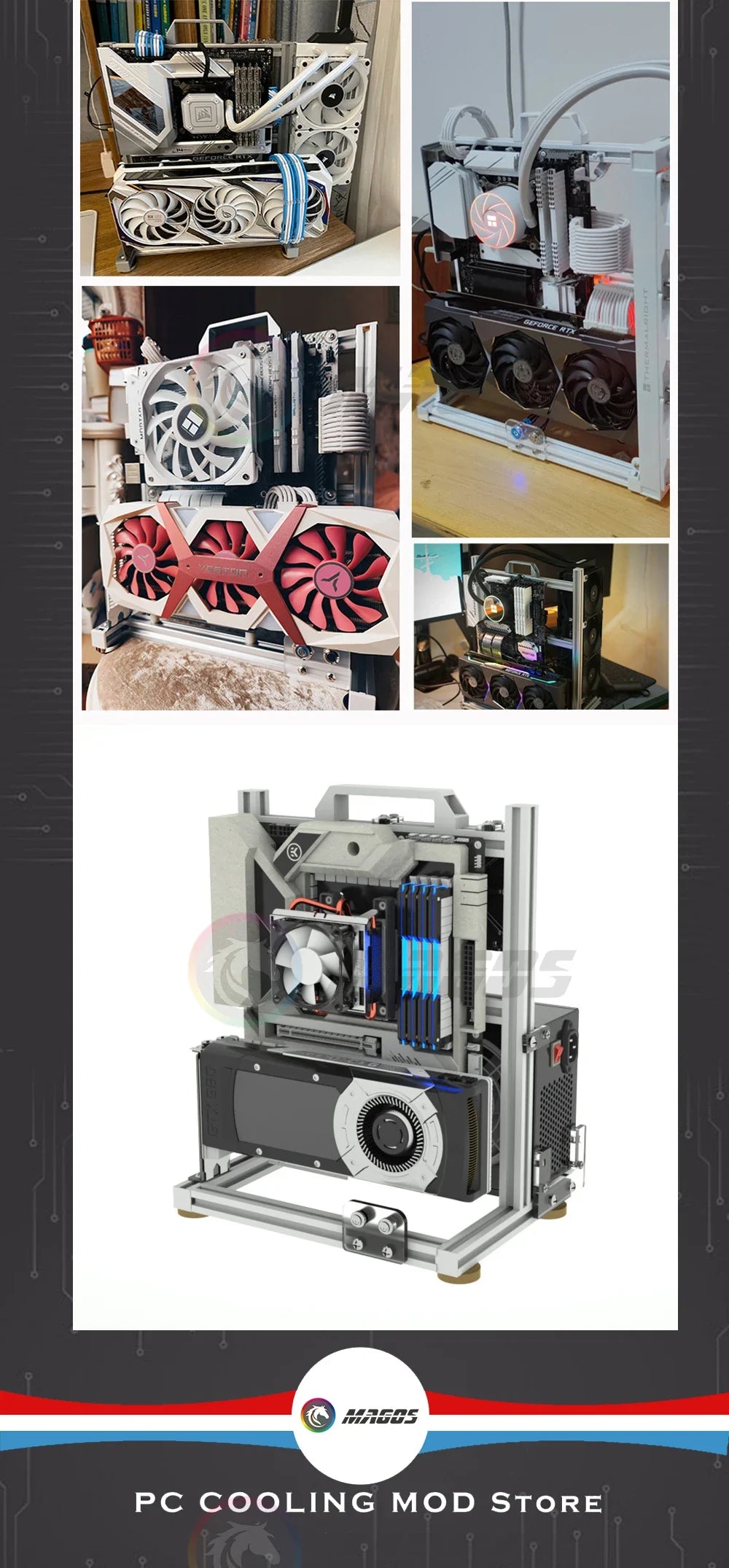 DIY Gamers Cabinet MOD ITX MATX PC Case Open Frame Aluminum Creative ATX Tower Desktop Gaming Computer Chassis Rack.