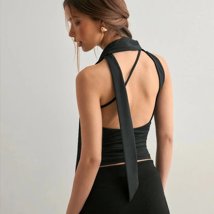 Candyhot Irregular Solid Off Shoulder Tube Top Fashion Trend Sleeveless Backless Tops Autumn New For 2025 High Street Women Vest.