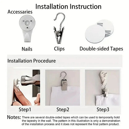 [Beautiful Landscape Tapestry] Extra Large Size - Beautiful Lotus and Cherry Blossom Lake Landscape Photo Tapestry | Polyester A.