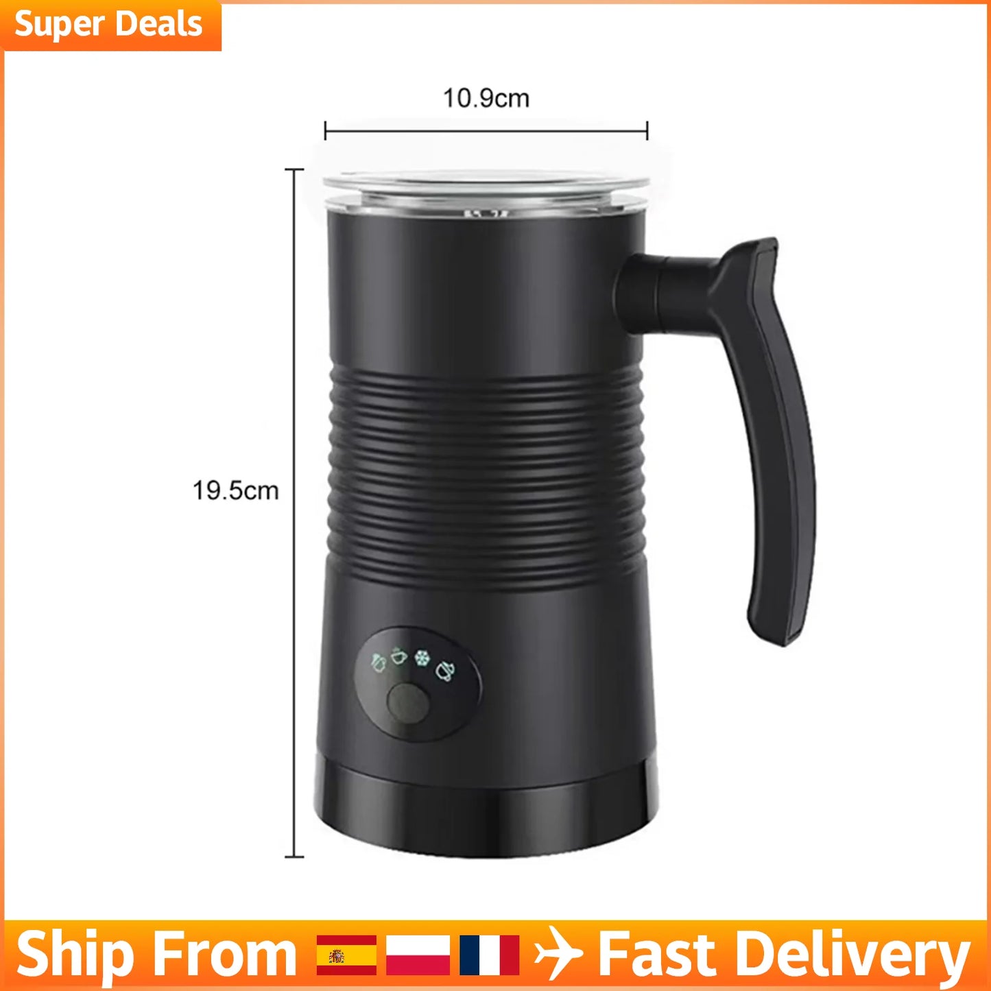 Automatic 4-in-1 Hot Cold Electric Milk Frother 350ML 400W Foam Maker Latte Cappuccino Coffee Warmer Home Barista Kitchen.