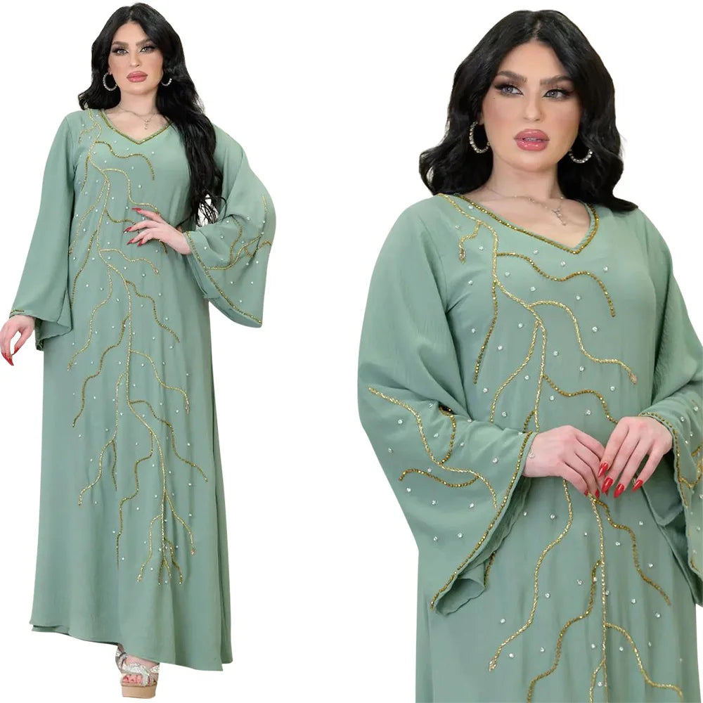 Kaftan Eid elegante muslimische Frauen Kleid Ramadan Party Dubai Abaya Truthahn Islam lange Abendkleider Musulmane elegante Vestidos.