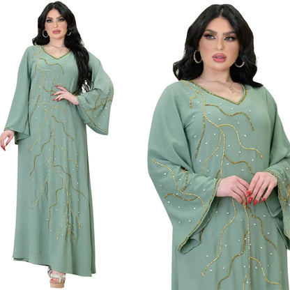 Kaftan Eid elegante muslimische Frauen Kleid Ramadan Party Dubai Abaya Truthahn Islam lange Abendkleider Musulmane elegante Vestidos.