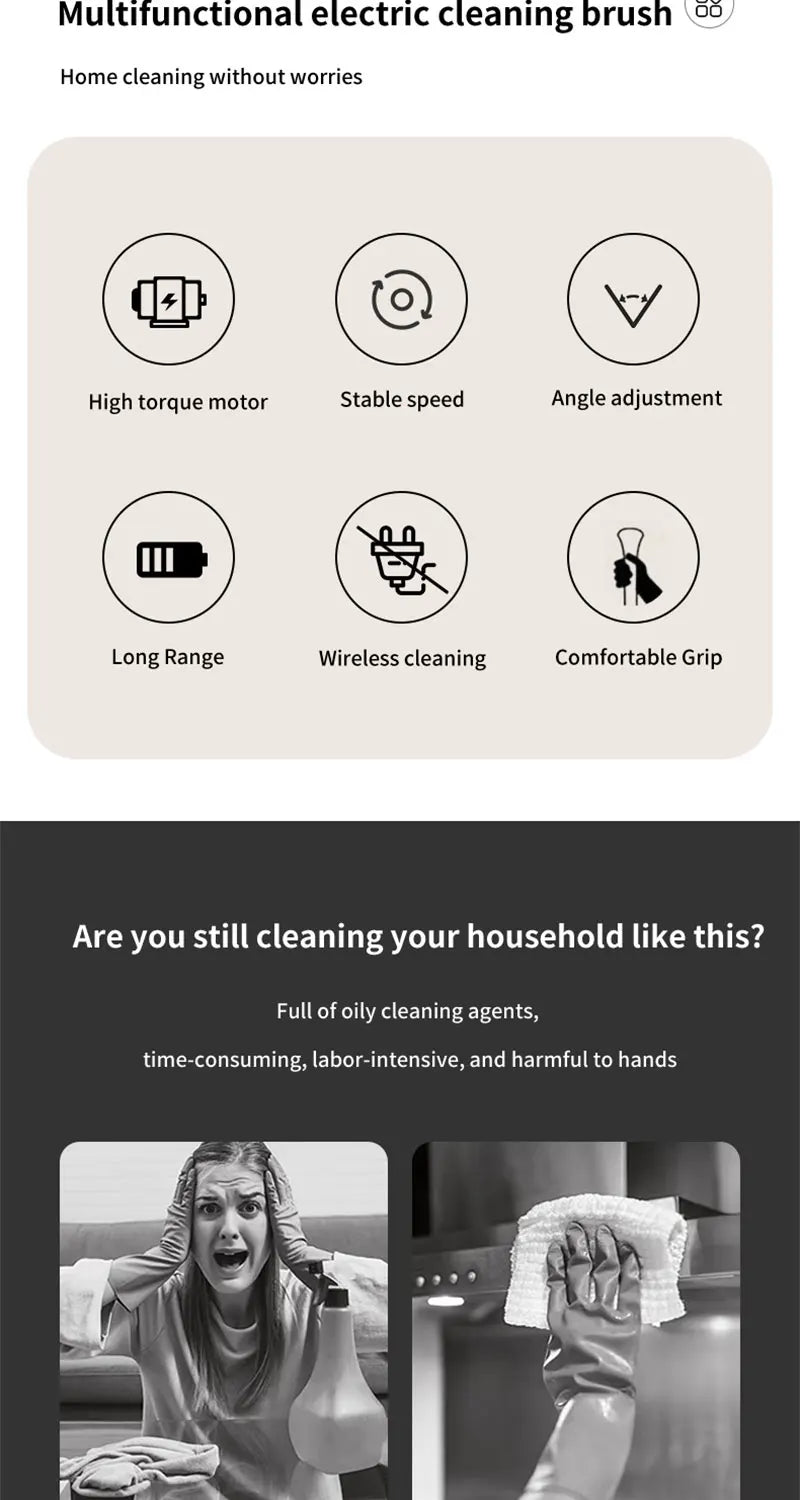 9-in-1 Electric Cleaning Brush Electric Spin Cleaning Scrubber Electric Cleaning Tools Parlour Kitchen Bathroom Cleaning Gadgets.