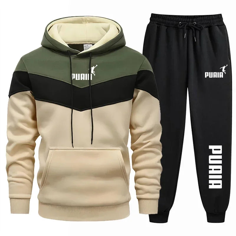 Men's Sportswear Set - Hooded Sweater + Trousers Ensemble - Casual Sportswear - Fashionable - Comfortable Outdoor Set.
