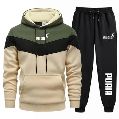 Men's Sportswear Set - Hooded Sweater + Trousers Ensemble - Casual Sportswear - Fashionable - Comfortable Outdoor Set.