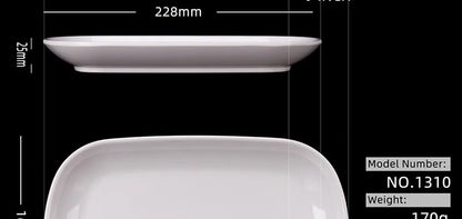 Rectangle Melamine Breakfast Plate Meal Dish Trays Imitation Porcelain Dessret Snack Dishes to Eat Kitchen Tableware 8-10 Inch.