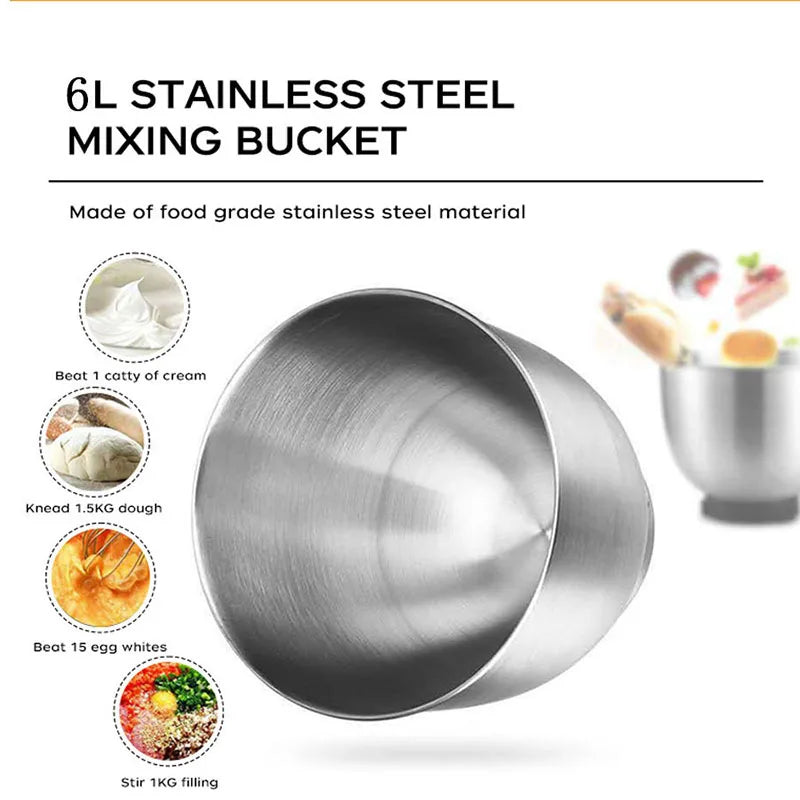 10L Chef machine and noodle machine, stainless steel bowl, high-power egg beater, noodle mixer, egg beater.