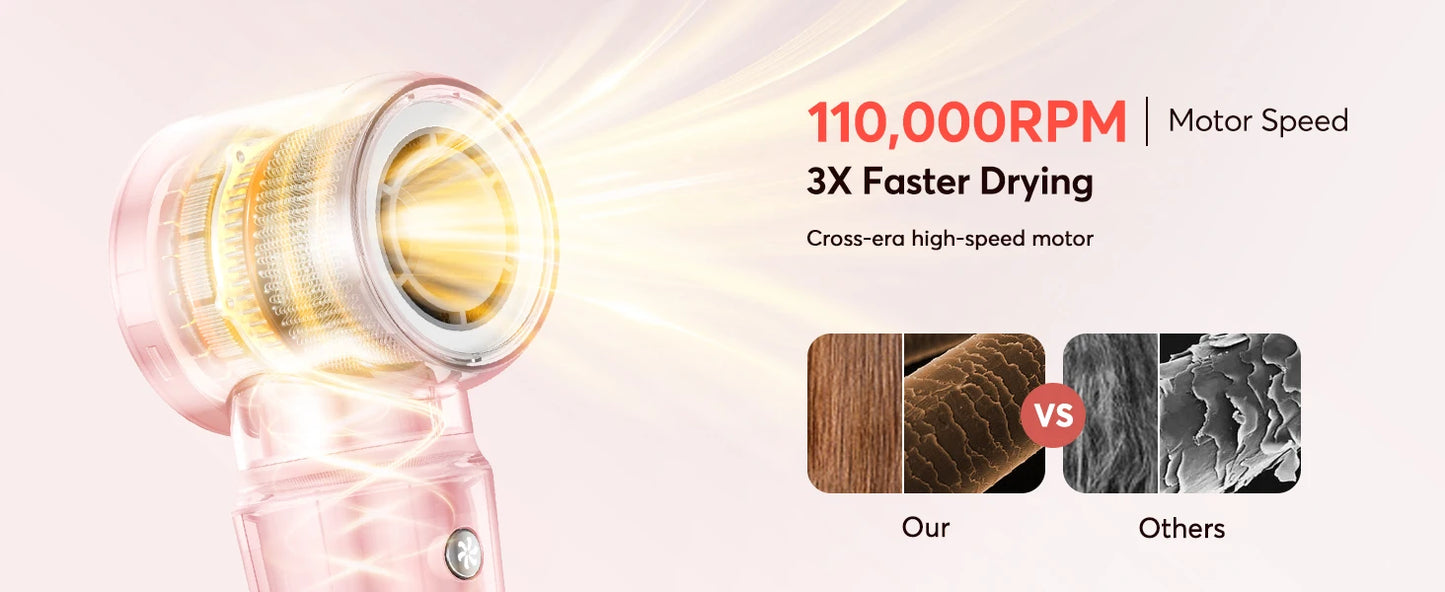 Bopcal 5 In 1 Hair Dryer Hot Air Comb Electric Hair Curling Iron 1200W High Speed Blower Multifunctional Styling Tools Hairdryer