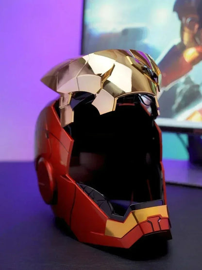 Iron Man MK5 Helmet MK5 1:1 Voice Control Avengers War Machine Cosplay with LED Light Electronic Close ironman Helmet Kids Gift.
