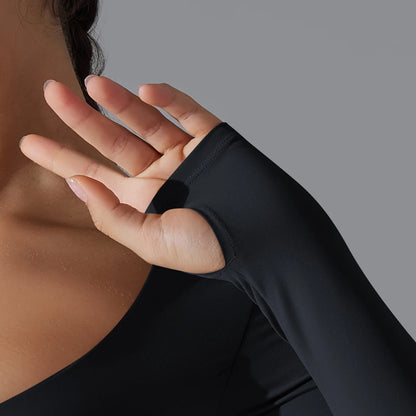 Yoga Long Sleeve Slim Sexy Breathable Quick Drying Sport Brassiere Gym Push Up Shockproof High Intensity Pilates Clothes Women