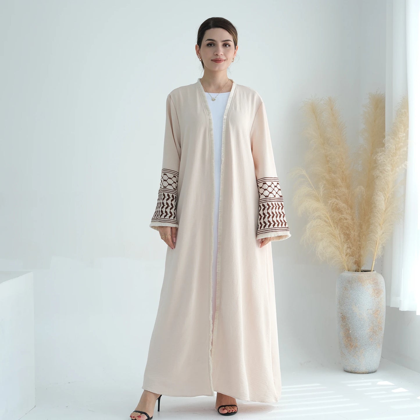Ramadan Embroidery Muslim Modest Kimono Abaya Damen Dubai Luxury Islam Women Cardigan Dresses Kebaya Kaftan Robe Femme Musulman