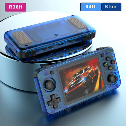 15000+ Ready Games! 3.5" IPS Retro Handheld Console RK3326, 3000mAh Long Play original ARKOS Blue R36H 64GB 128GB