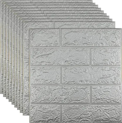 10/20/30/40/50pcs DIY 3D Simple Brick Pattern Wall Stickers,Thickened, Sound-proof,Waterproof,Moisture-proof