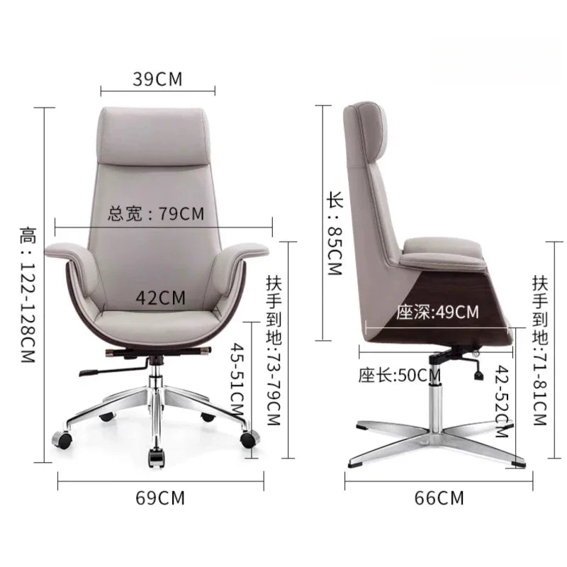 Einfacher Computer-Bürostuhl, ergonomisch, luxuriös, für Konferenzen, bequemer Bürostuhl, drehbarer Executive-Bürosmeubilair
