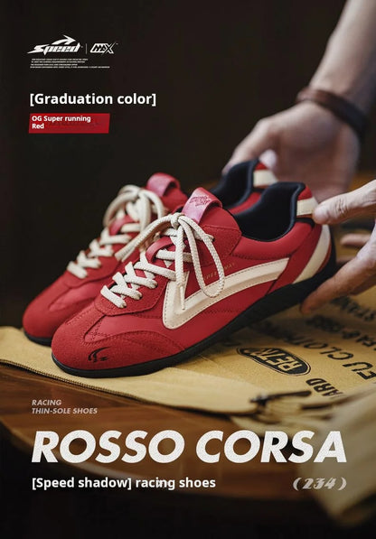 Maden Vintage Patchwork Rot Racing Sneakers Unisex Sommer Atmungsaktive Deutsche Trainer Schuhe Dünne Sohle Casual Lace-Up Sportliche Schuhe