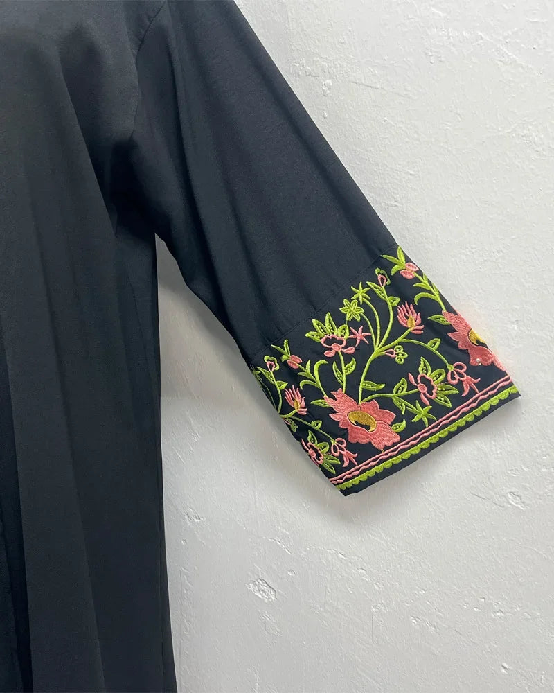 Eid Frauen Muslimischen Abaya Kleid Stickerei Strickjacke Kaftan Party Jalabiya Ramadan Lange Abayas Vestidos Largos Arabischen Lange Robe.