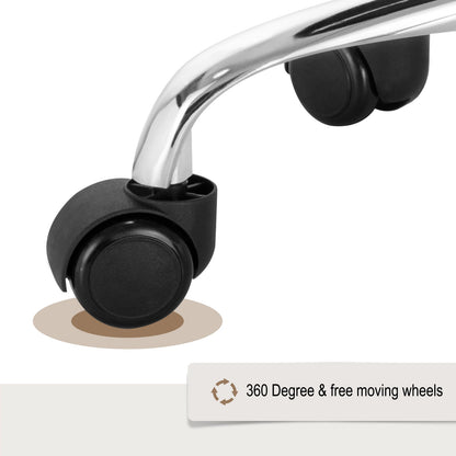 WOLTU Drehbarer Bürostuhl mit Rollen, höhenverstellbarer Computerstuhl mit niedriger Rückenlehne, Arbeitsrolle, Rocker-Schminkhocker