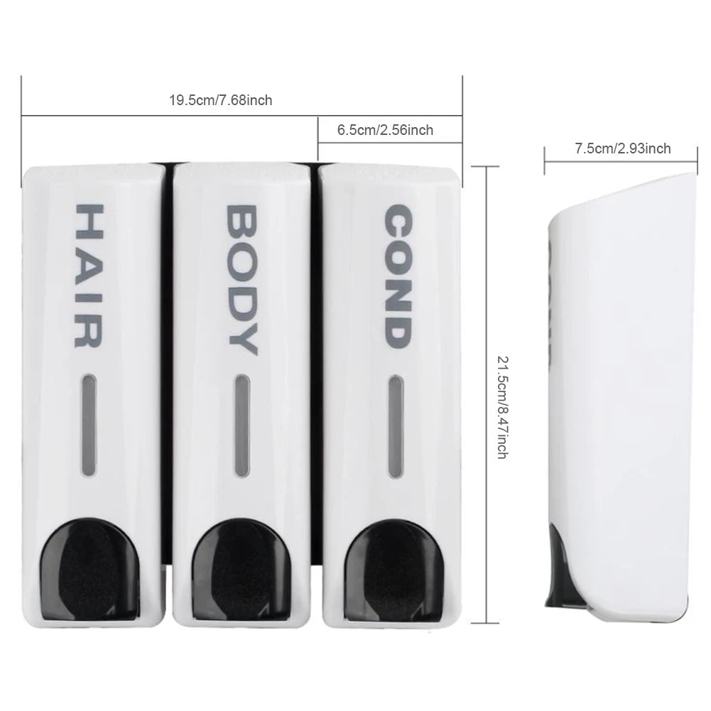 Dreifacher 350ml Duschbad-Shampoo-Spender Mehrzweck-Wand wasch spender mit großer Kapazität für Bad zubehör