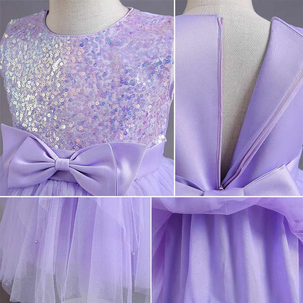 2025, lila Mädchen-Partykleider für Kinder, Mädchenkleider, Performance, Junior-Kleid, Hochzeit, Abend, Abschlussball, Urlaub, Rock, Kostüm.