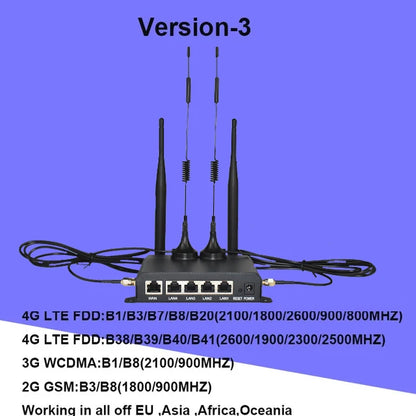 KuWFi 4G LTE WiFi Router 2.4G CAT4 300Mbps RJ45 Port Support VPN DDNS Firewall Function Wall-Mounted External 4pcs Antennas.