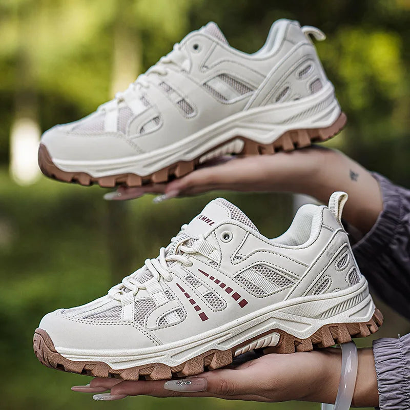 Men‘s Waterproof Hiking Shoes Outdoor Trainers Lace-up Climbing Shoes Women Trekking Sneakers Anti-slip  Tactical Sneaker.