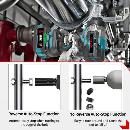 ONEVAN 2800N.M Bürstenloser elektrischer Schlagschrauber 1/2 Zoll Akku-Drehmomentschlüssel Schraubendreher Elektrowerkzeug für Makita 18V Batterie Pin
