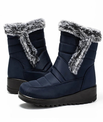 Women's Boots Super Warm Fur Botas Mujer 2025 Snow Boots Low Heels Winter Shoes Woman Black Rubber Winter Boots Women Footwear.