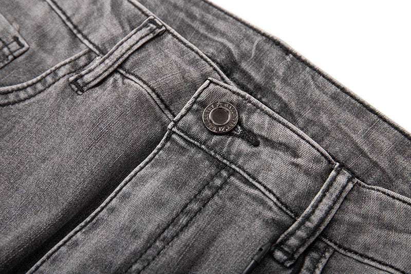 KSTUN Graue Jeans für Herren, Stretch, schmal, gerade, normale Passform, Freizeithose, Sommer-Denim-Hose, Herrenbekleidung, Herren-Jeans, Modemarke.